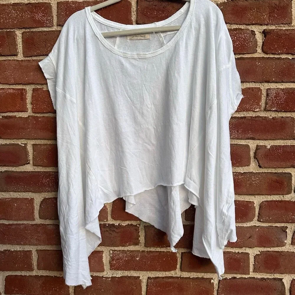 Free People We The Free Care Angel Tee white large NEW